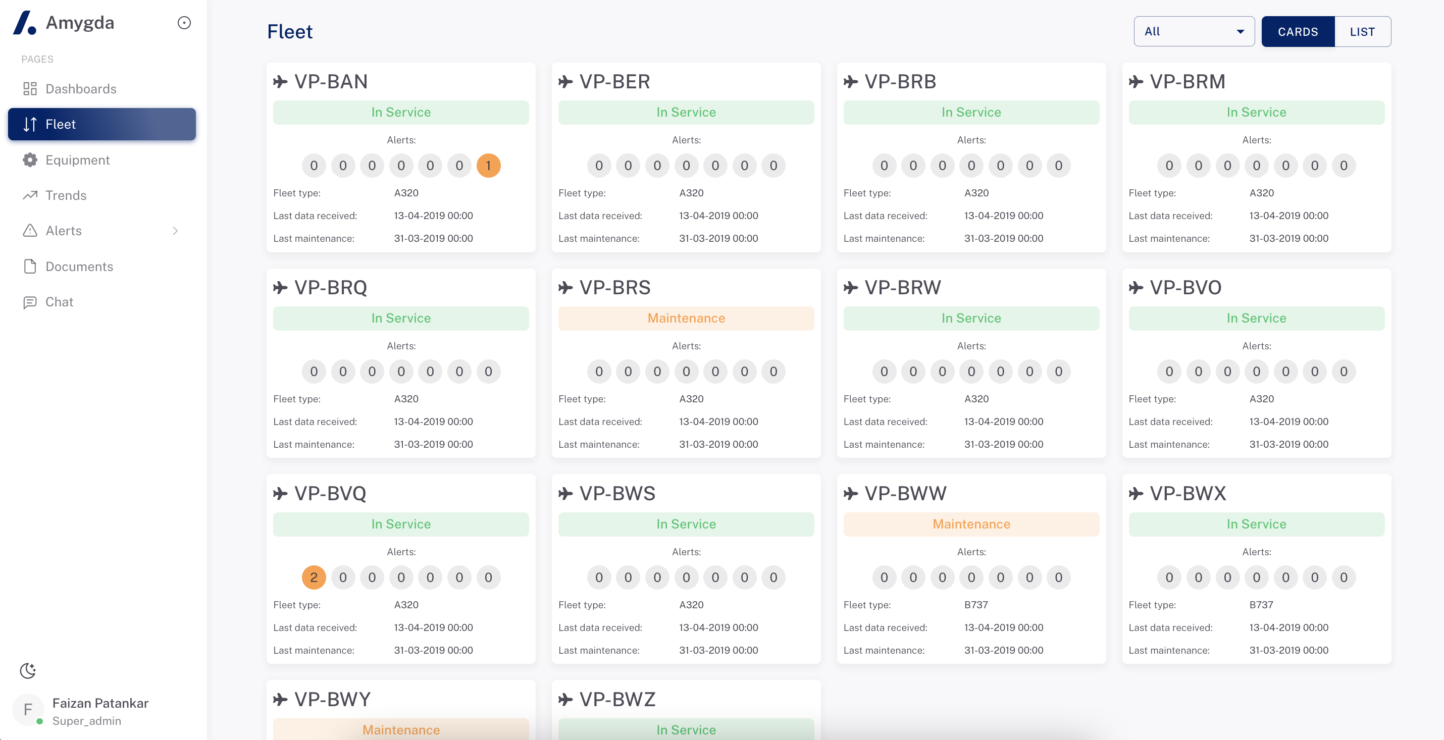 Amygda's AI dashboard for airlines
